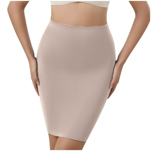 POIUYTR Shapewear Slip for Under Dresses Women Half Slip Tummy Control Dress Seamless Skirt Slip Body Shaper Shapewear Dress for Women