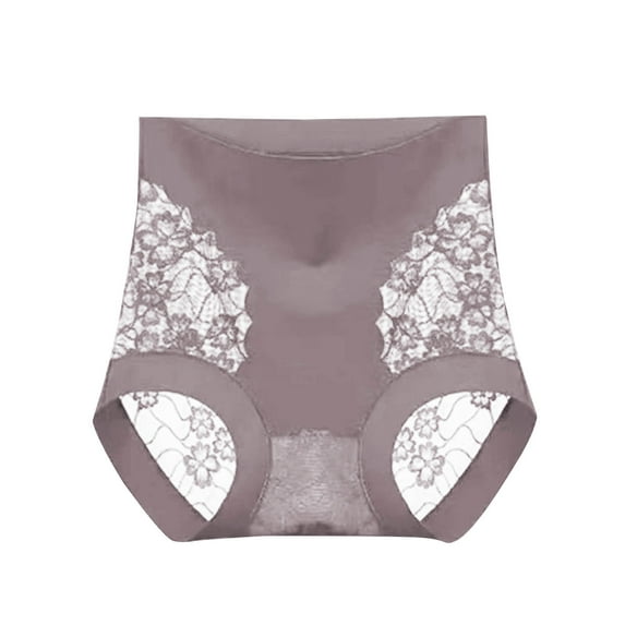 POIUYTR Women's High Waisted Hipster Lace Shapewear Briefs Light Control Brief Tummy Control Underwear Lace Thong Panties