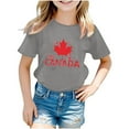 thumbnail image 1 of POIUYTR Boy and Girl Canadian Flag Shirt Kids Toddler Summer Short Sleeve Crewneck Maple Leaf Print T-Shirt Patriotic Tee Shirt, 1 of 4