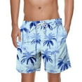 thumbnail image 1 of POIUYTR Summer Men's Swim Trunks Drawstring Elastic Waist Print Summer Swim Shorts with Pockets Perfect for Surfing & Swimming, 1 of 4