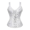 thumbnail image 1 of POIUYTR Corset Tops for Women Boned Lace Up Corsets and Strap Bustiers Top Overbust Shaper Gothic Vest Plus Size, 1 of 5