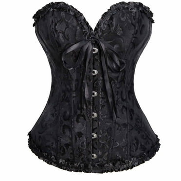POIUYTR Corset Tops for Women, Bustier Shapewear , Lace Waist Push Up Bodysuit Overbust Waist Cincher