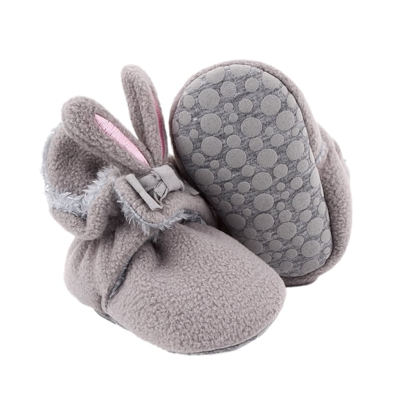 POIUYTR Fleece Baby Booties Warm Cozy Baby Slippers Sock Shoes Soft Non-Slip Newborn Winter Snow Crib Shoes Boots for Boys and Girls