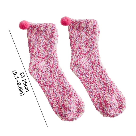 POIUYTR Fuzzy Slipper Socks for Women Thick Winter Fluffy Cozy Comfy Cabin Socks Womens Soft Sleep Home Warm Plush Socks Non Slip 2 Pairs