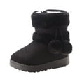 thumbnail image 1 of POIUYTR Girls Snow Boots Fleece Lining Warm Winter Non-Slip Boots Outdoor Shoes with Cute Ball for Toddlers/Little Kid, 1 of 4