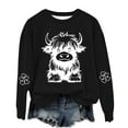 thumbnail image 1 of POIUYTR Highland Cow Sweatshirt for Girl Funny Graphic Pullover Top Cowgirl Long Sleeve Casual Crewneck Shirts, 1 of 8