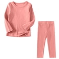 thumbnail image 1 of POIUYTR Infant Toddler Cotton Thermal Underwear Kid Crew Neck Long Sleeve Top & Long Pants Base Layer for Night Sleep & Indoor Playtime 6M-11Y, 1 of 5