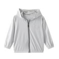 thumbnail image 1 of POIUYTR Kids UPF50+ Zip Up Hoodie Girls Quick Dry Sun Protection Athletic Jacket with Thumbholes, 1 of 6