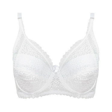 POIUYTR Lace Bras for Women Plus Size Comfort Full Coverage Underwire Bras Soft Breathable Push Up Lightly Everyday Bra for Full Figure 2024