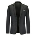 thumbnail image 1 of POIUYTR Men's Blazer Casual Sport Coats Slim Fit One Button Suit Jacket Long Sleeve Lightweight Sports Jacket, 1 of 4