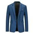 thumbnail image 1 of POIUYTR Men's Blazer Casual Sport Coats Slim Fit One Button Suit Jacket Long Sleeve Lightweight Sports Jacket, 1 of 3