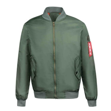 POIUYTR Men's Bomber Jacket Lightweight Casual Fall Winter Long Sleeve Windbreaker Zip Up Fashion Coat Sportswear with Pockets