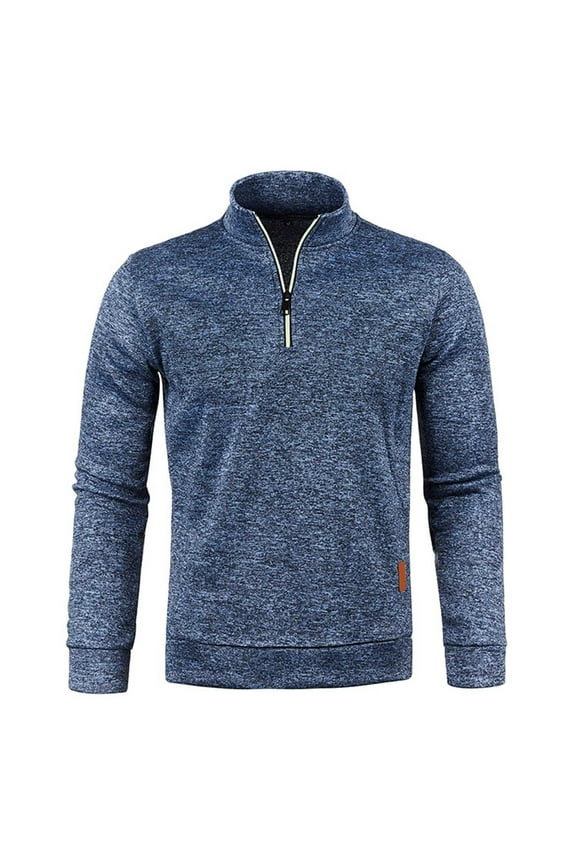 Men's Quarter Zip Pullover Premium Fleece Lined Long Sleeve Golf Shirts Midweight Sweatshirts