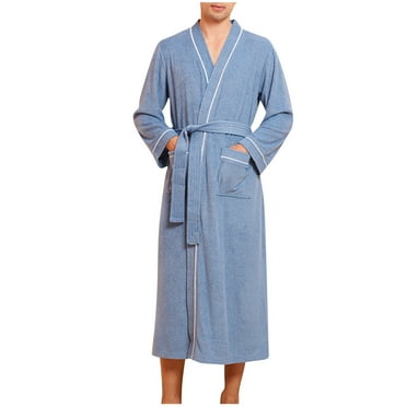 POIUYTR Mens Kimono Robe Lightweight Soft Bathrobe Sleepwear Loungewear with Pockets