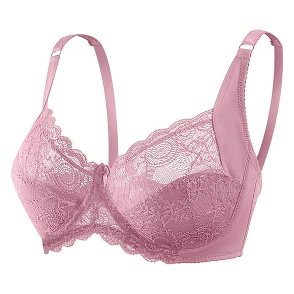 POIUYTR Minimizer Bras for Women Comfort Full Coverage Underwire Bras Plus Size Soft Breathable Push Up Lifting Lace Bra for Heavy Breast 2024