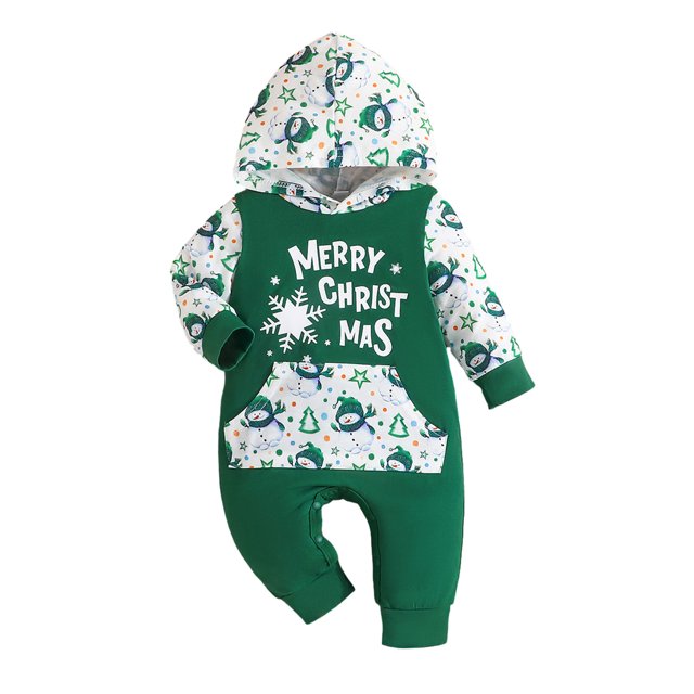 POIUYTR My First Christmas Outfit Baby Girl Boy Long Sleeve Hooded