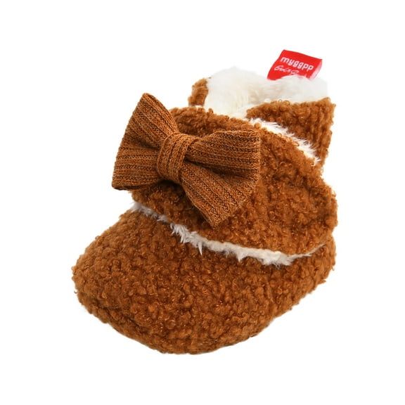 POIUYTR Newborn Baby Girls Boys Slippers Socks Warm Winter Snow Booties Soft House Slippers with Non-slip Rubber Sole Infant Prewalker Shoes