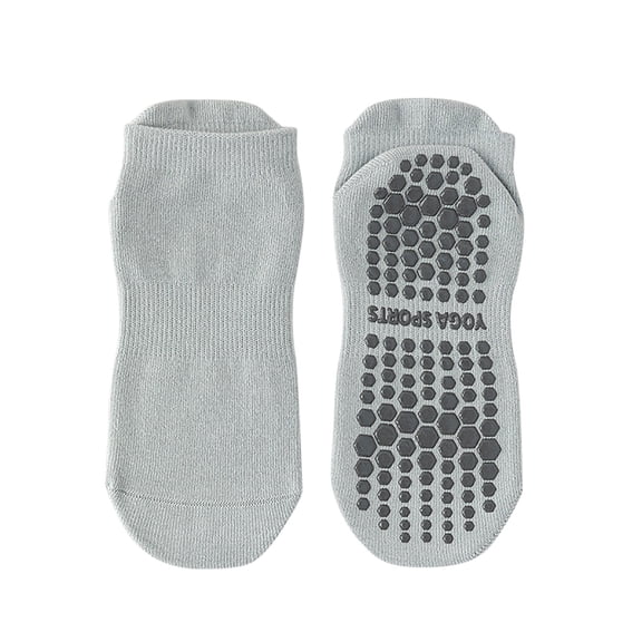 POIUYTR Non Slip Yoga Socks for Women, Cotton Soft Breathable Anti-Skid Pilates, Barre, Workout,Hospital Ankle Socks with Grips