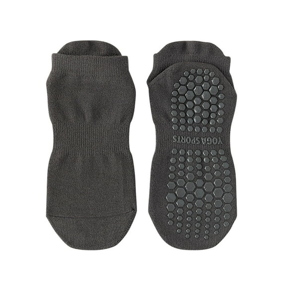 POIUYTR Non Slip Yoga Socks for Women, Cotton Soft Breathable Anti-Skid Pilates, Barre, Workout,Hospital Ankle Socks with Grips