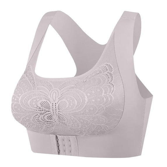 POIUYTR Seamless Sport Bras for Women Front Criss Cross Side Buckle Lace Bras Comfort Back Support Full Coverage Yoga T-Shirt Everyday Bras