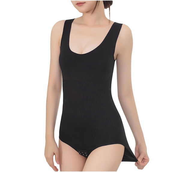 POIUYTR Shapewear Bodysuit for Women Tummy Control Seamless Compression Butt Lifting Bodysuits Sleeveless Belly Slimmer Body Shaper Jumpsuit