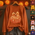 thumbnail image 1 of POIUYTR Shiny Graphic Sweatshirts for Women, Halloween Party Print Sweatshirt, Holiday Casual Pullover Tops, 1 of 6