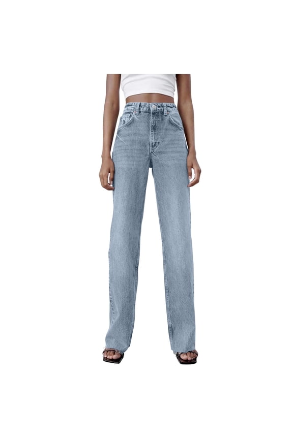Straight Leg Jeans for Women High Waist Stretch Relaxed Fit Boyfriend Jeans Trendy Women's Jeans Denim Pants Work Casual