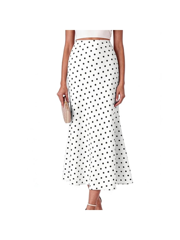Summer Vacation Skirts for Womens Casual High Waist Fishtail Ankle Length Skirt Beach Printed Skirts