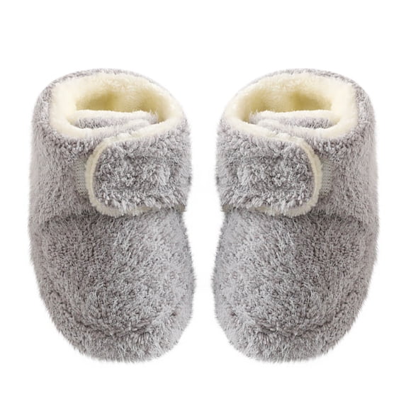 POIUYTR Toddler Baby Girls Slipper Socks Fuzzy Thick Warm Non Slip Socks Shoes Anti Skid Cabin Cozy Cotton Baby First Walking Shoes with Grippers for Kids