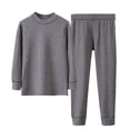 thumbnail image 1 of POIUYTR Toddler Cotton Thermal Underwear Set Kid Unisex Mock-Neck Long Sleeve Top & Long Pants for Night Sleep & Cold-Day 3-15Y, 1 of 4