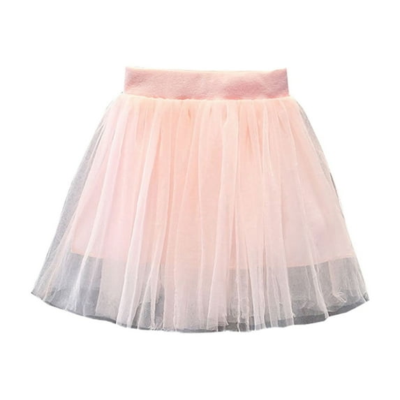 POIUYTR Toddler Girls Summer Skirt Elastic Waisted Tiered Ruffle Tutu Skirt Infant Baby Kids Solid Color Layered Mesh Tulle Skirts