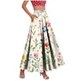 thumbnail image 1 of POIUYTR Women Summer Maxi Skirts Vacation High Waist A-Line Flowy Long Skirt Casual Floral Printed Skirts, 1 of 6