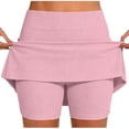 thumbnail image 1 of POIUYTR Women Summer Ribbed Knit Skorts Casual High Waist Yoga Skrts With Shorts Workout Stretch Sweat Shorts, 1 of 6