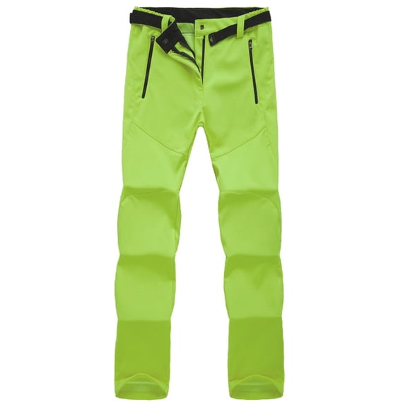POIUYTR Women's Fleece Lined Hiking Pants Waterproof Insulated Softshell Pants Outdoor Snow Ski Pants Winter Warm Hunting Pants Zipper Bottom