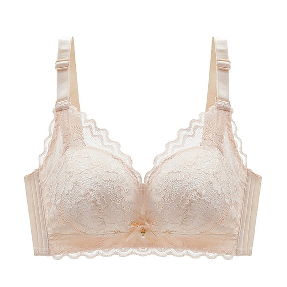 POIUYTR Women's Push Up Lace Bra Comfort Lightly Padded Support Underwire Bras Soft Lift Up Full Coverage Everyday Bra for Women