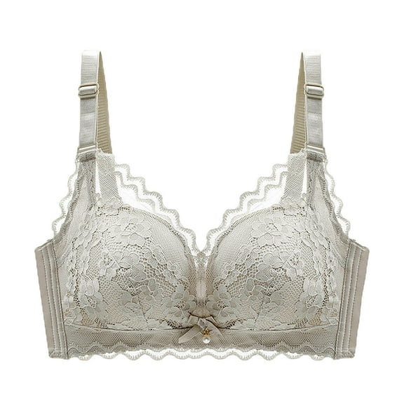 POIUYTR Women's Push Up Lace Bra Comfort Lightly Padded Support Underwire Bras Soft Lift Up Full Coverage Everyday Bra for Women
