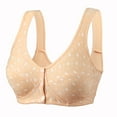 thumbnail image 1 of POIUYTR Women's Wireless Lightly Lined Comfort Bra Front Closure Full-Coverage Bra Back Support Breathable Everyday Bras,M,Beige, 1 of 4