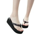 thumbnail image 1 of POIUYTR Womens Wedge Flip Flops with Arch Support Cushion Soft Rubber Slip On Beach Slides Platform Thong Sandals with Rubber Sole, 1 of 5