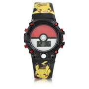 POK4394WM Pokemon Ball Kids Flashing Lights LCD Watch with Printed Strap