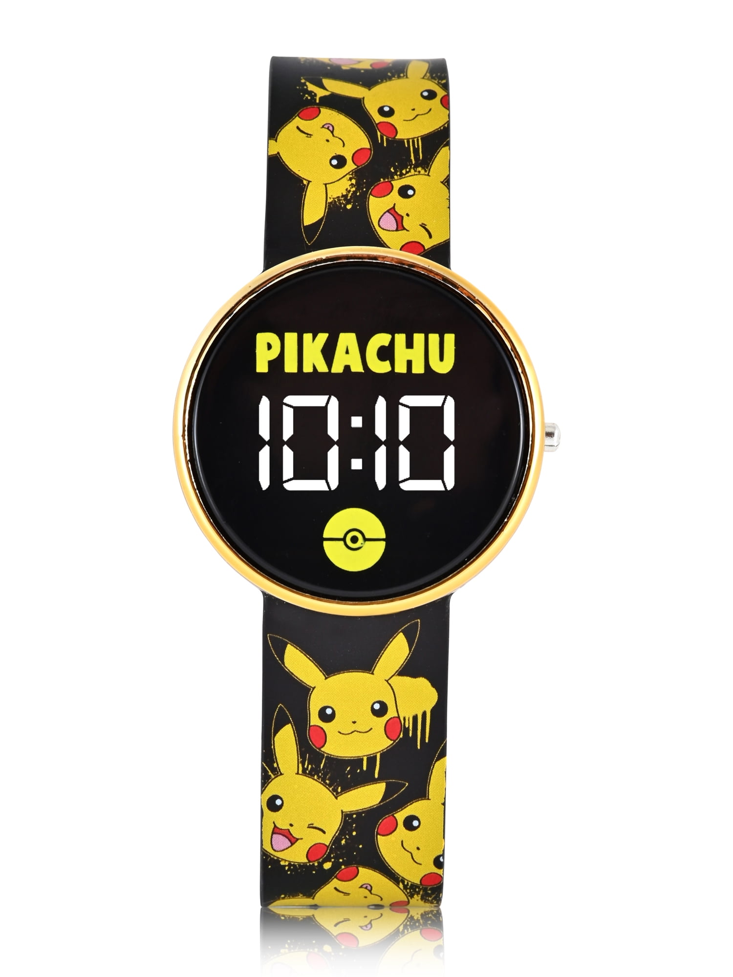 PokemonUnisex Children's LED Watch with Round Case and Printed Silicone