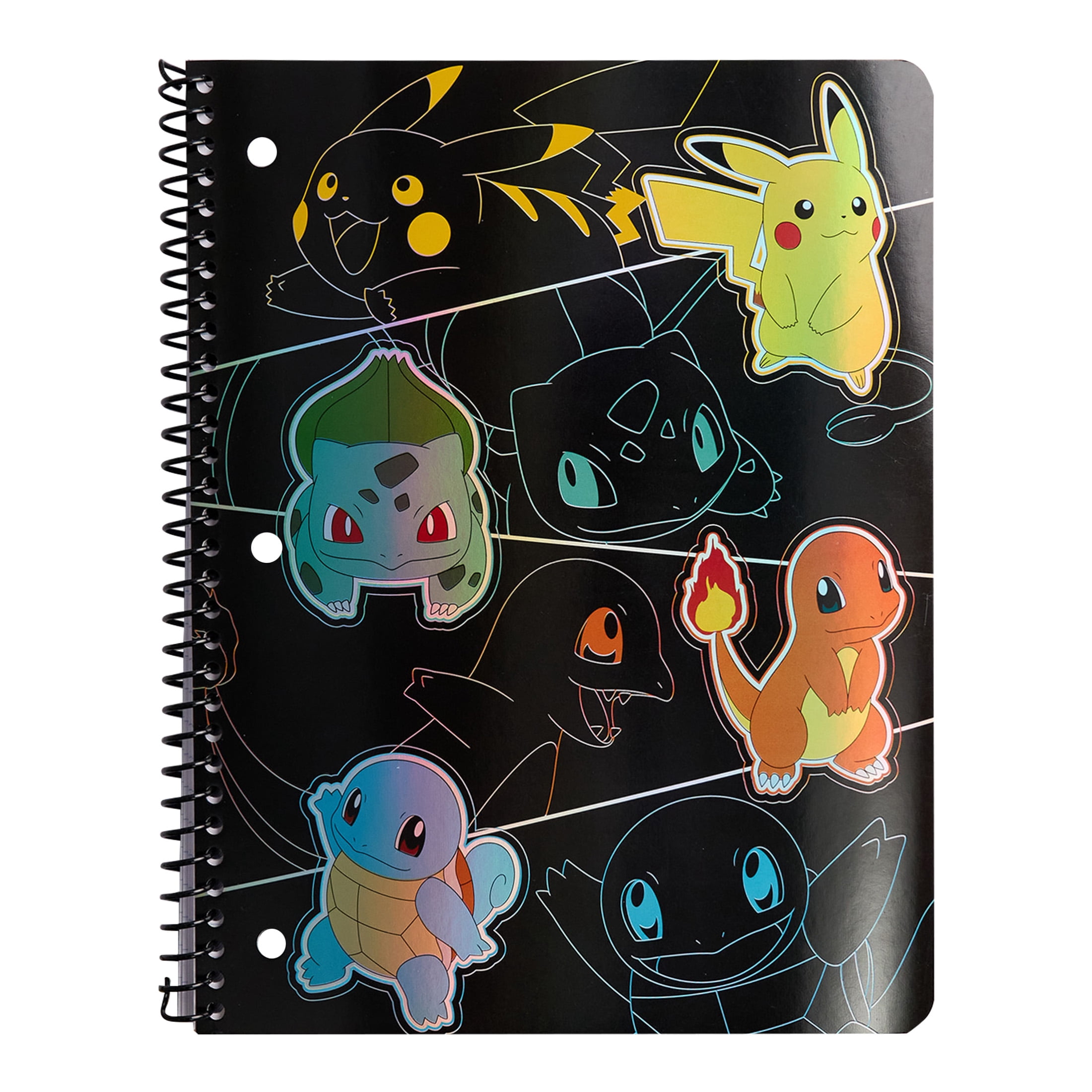 pokemon notebook for cards 3D Card Binder - Stunning 3D Raised Pk Types Design in PU Leather with Zipper like Pokemon Pokmon 1-Subject Wide Ruled Spiral