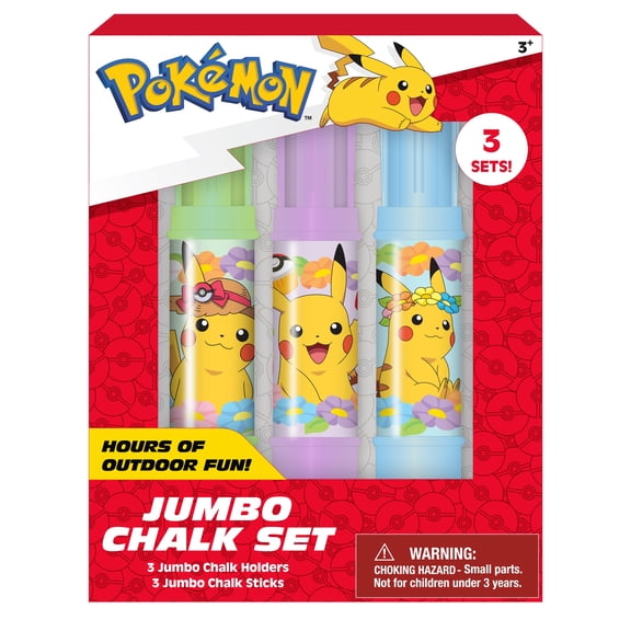 Pokmon Jumbo Sidewalk Chalk Set with Holders, 4 Chalk Sticks
