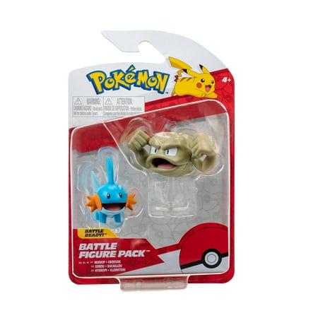 Pokemon Battle Figure 2 Pack - Features 2 inch Mudkip & Geodude Battle Figures