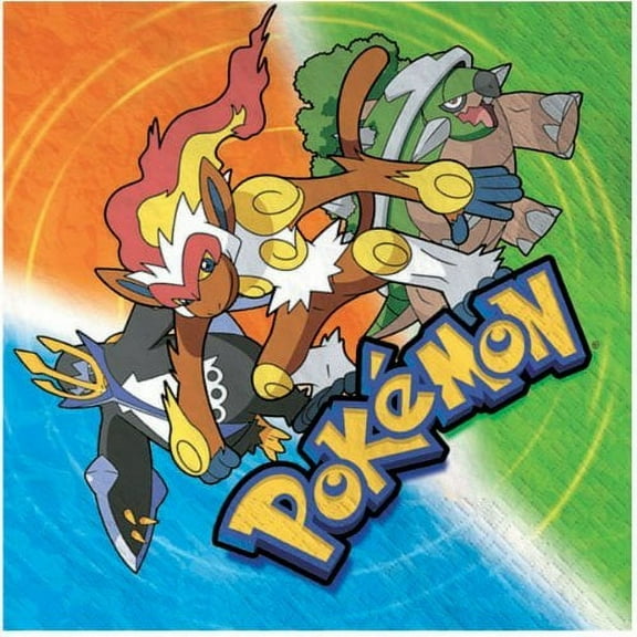 POKEMON Diamond and Pearl SMALL NAPKINS (16) ~ Birthday Party Supplies Beverage US SELLER