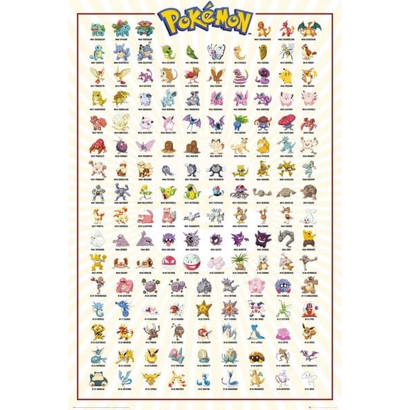 POKEMON Kanto 151 Laminated Poster (24 x 36)