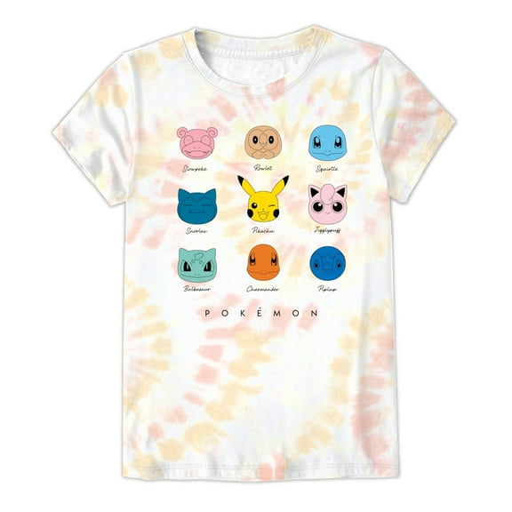 Pokemon Little and Big Girls Short Sleeve Tie-Dye T-Shirt, Sizes 4-16