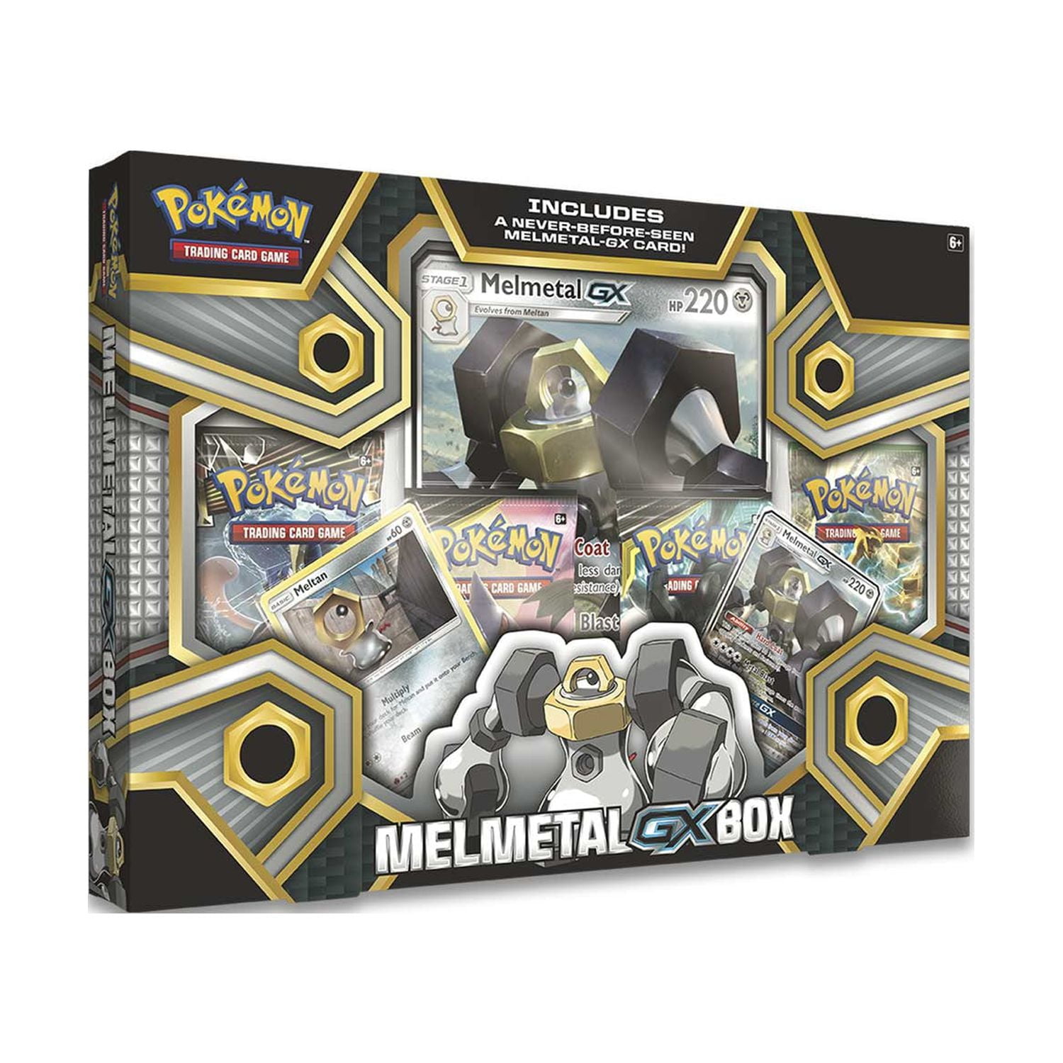 POKEMON MELMETAL-GX BOX |2 Foil Cards plus 1 Oversize Foil Card | 4 XY Series Booster Packs