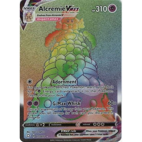 POKEMON SINGLE CARD ALCREMIE VMAX 073/072 HYPER RARE SHINING FATES