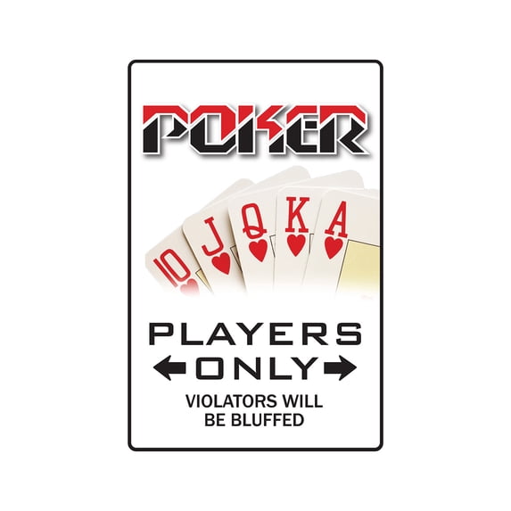 POKER PLAYER Aluminum Sign parking cards dealer gambler gambling blackjack poker | Indoor/Outdoor | 10" Tall