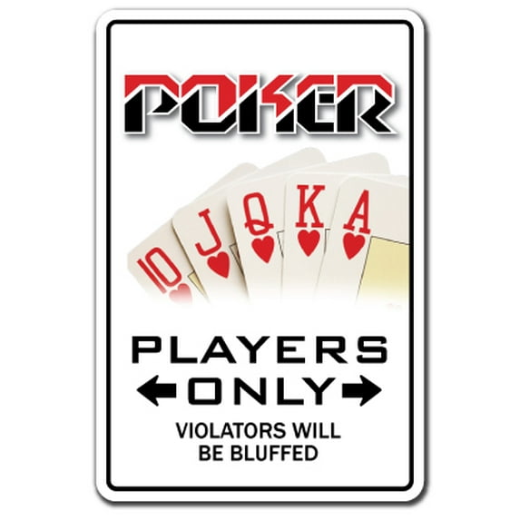 POKER PLAYER Aluminum Sign parking cards dealer gambler gambling blackjack poker | Indoor/Outdoor | 18" Tall